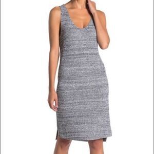 Susina Navy and White Marbled Knit sleeveless Tank mini Dress NWT womens medium